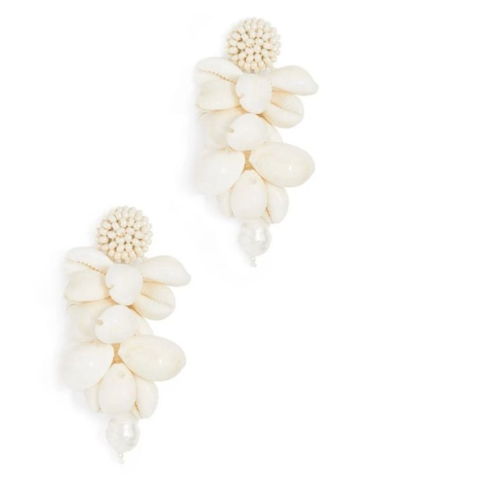 Oscar de la Renta Shell Cluster Earrings